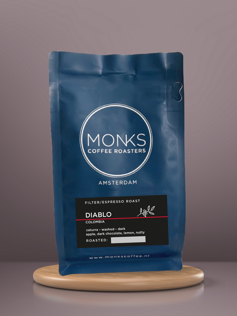 Colombian coffee, espresso/filter roast, from Monks Coffee Roasters