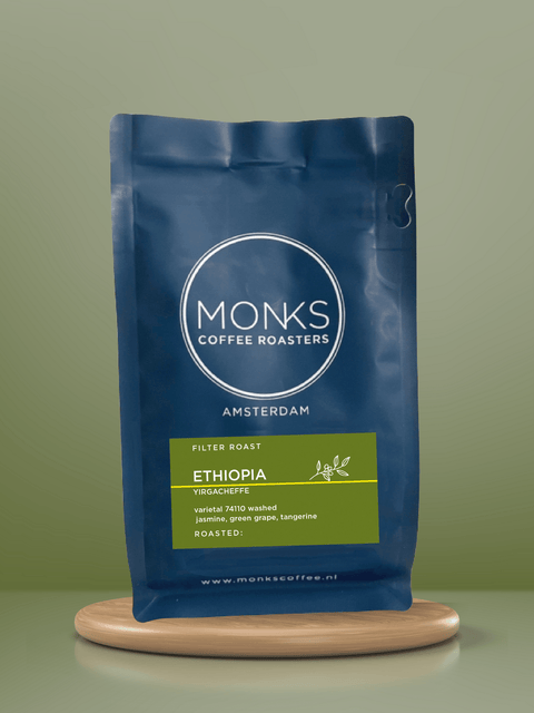 Ethiopian coffee, filter roast, from Monks Coffee Roasters 