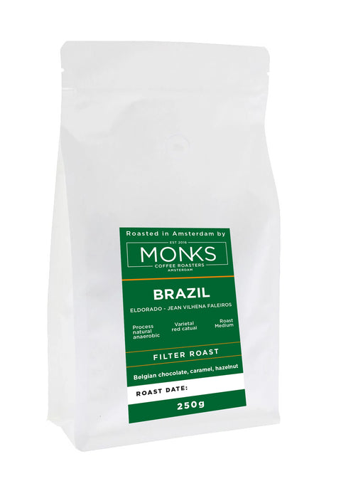 Brazil Coffee from Monks Coffee Roasters, a medium roast coffee from Brazil.